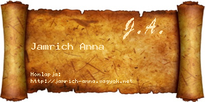 Jamrich Anna névjegykártya