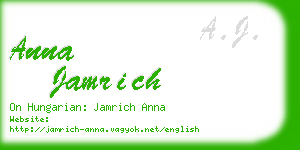 anna jamrich business card